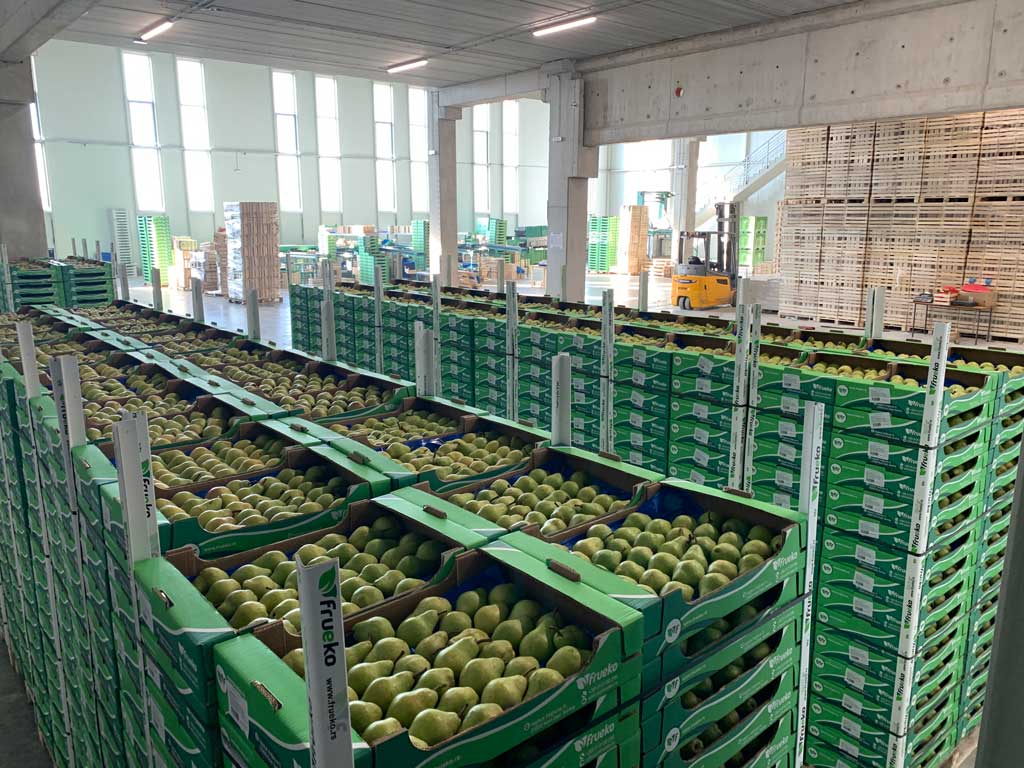 magacin sa naslaganim gajbama krušaka